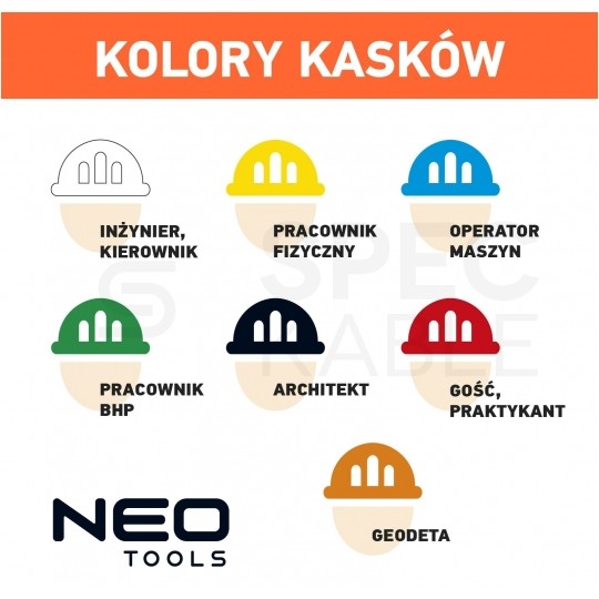 Kask ochronny przemysłowy do pracy na wysokościach, biały NEO 97-210