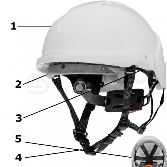 Kask ochronny przemysłowy do pracy na wysokościach, biały NEO 97-210