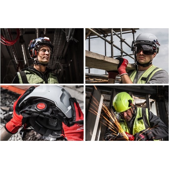 Kask ochronny przemysłowy do pracy na wysokościach niewentylowany, zielony BOLT™200 MILWAUKEE