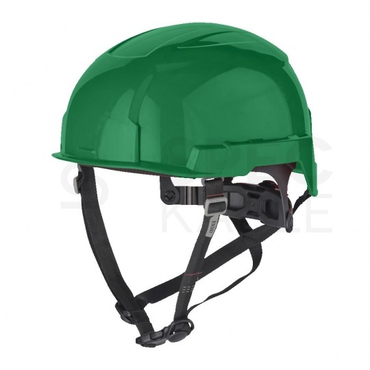 Kask ochronny przemysłowy do pracy na wysokościach niewentylowany, zielony BOLT™200 MILWAUKEE