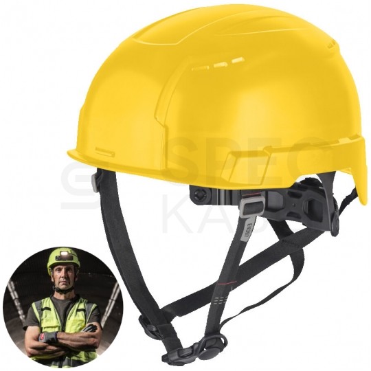 Kask ochronny przemysłowy do pracy na wysokościach, żółty BOLT™200 MILWAUKEE