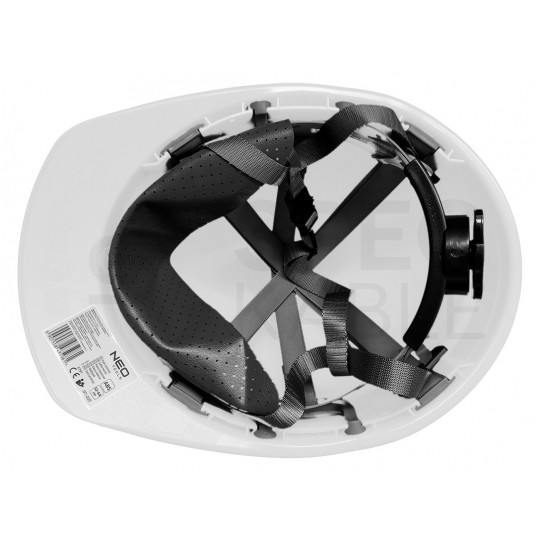 Kask ochronny przemysłowy z paskiem podbródkowym, biały NEO 97-221