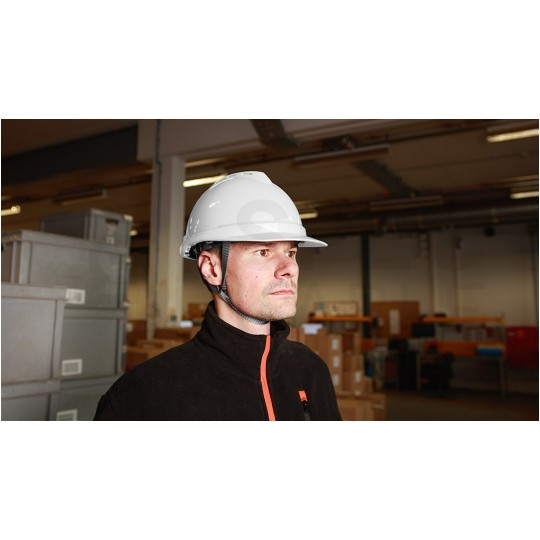 Kask ochronny przemysłowy z paskiem podbródkowym, biały NEO 97-221