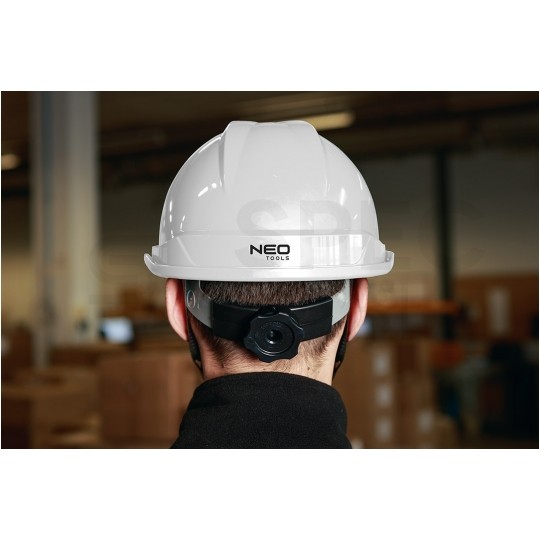 Kask ochronny przemysłowy z paskiem podbródkowym, biały NEO 97-221
