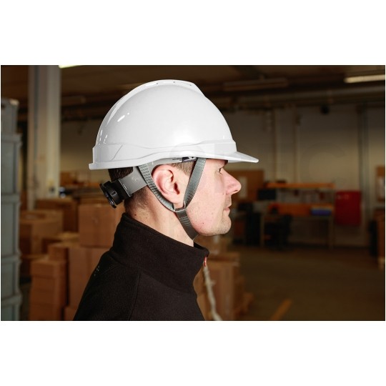 Kask ochronny przemysłowy z paskiem podbródkowym, biały NEO 97-221