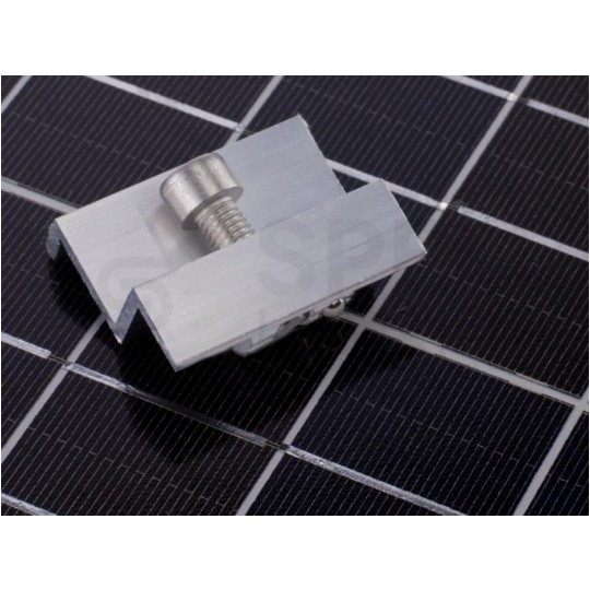 Klamra montażowa PV końcowa 50mm grubość ramy 35mm srebrna