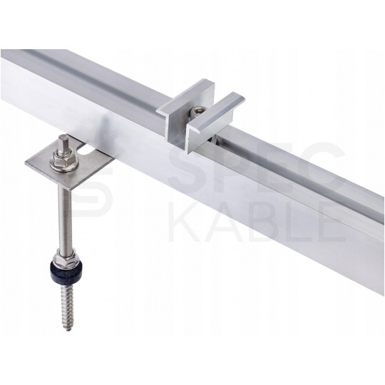 Klamra montażowa PV środkowa 50mm szerokość 19mm czarna