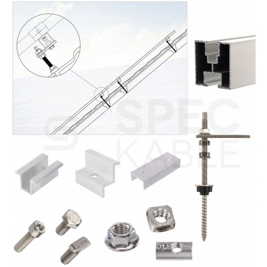 Klamra montażowa PV środkowa 50mm szerokość 19mm czarna