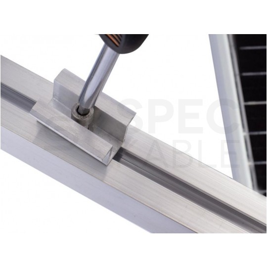 Klamra montażowa PV środkowa 50mm szerokość 19mm srebrna