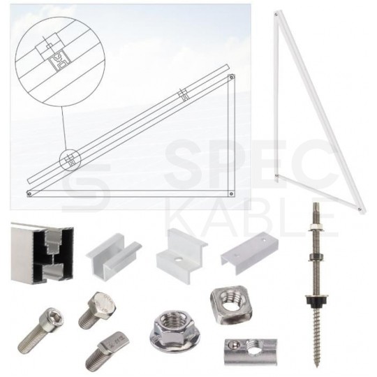 Klamra montażowa PV środkowa 50mm szerokość 19mm srebrna