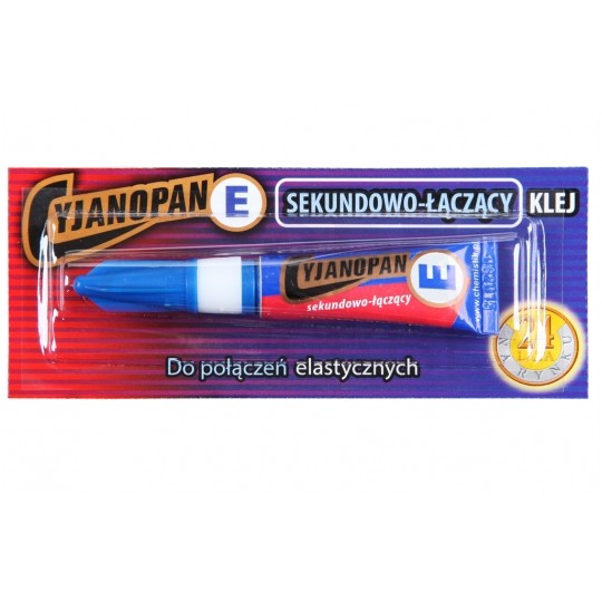 Klej uniwersalny Cyjanopan E syntetyczny cyjanoakrylowy do połączeń elastycznych 30sec 2g
