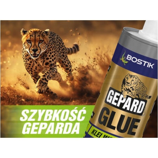 Klej uniwersalny montażowy GEPARD GLUE super szybki, cienka spoina, biały Kartusz 290ml