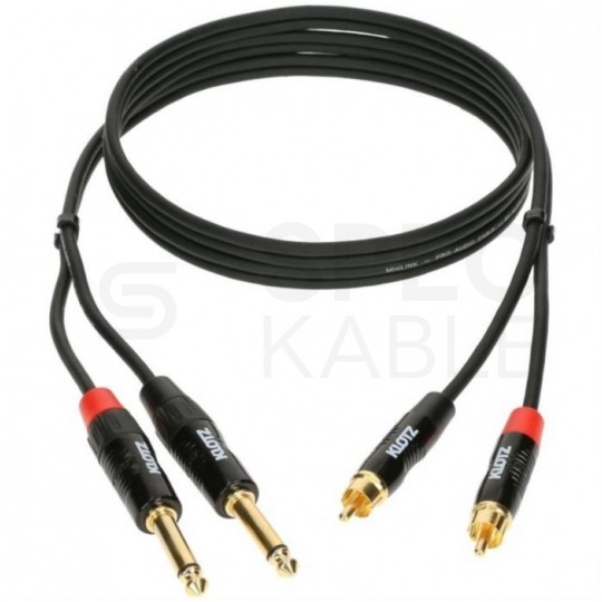 KLOTZ Kabel Audio 2x Jack 6,3mm Mono (wtyk) / 2x RCA Cinch (wtyk) 3m