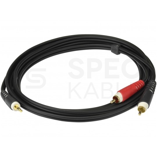 KLOTZ Kabel Audio AUX mini Jack 3,5mm Stereo (wtyk) / 2x RCA Cinch (wtyk) 2m