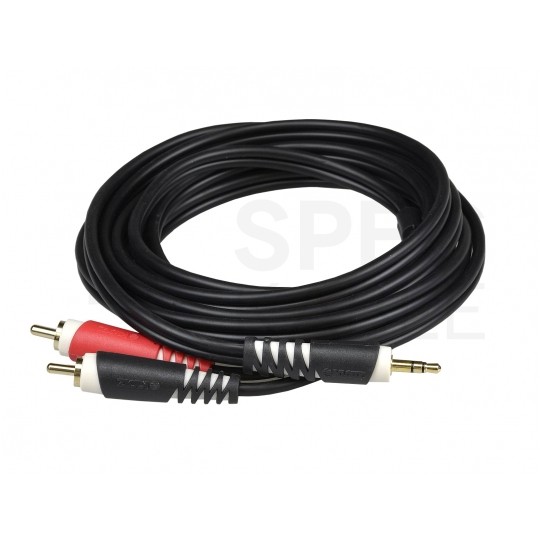 KLOTZ Kabel Audio AUX mini Jack 3,5mm Stereo (wtyk) / 2x RCA Cinch (wtyk) 3m