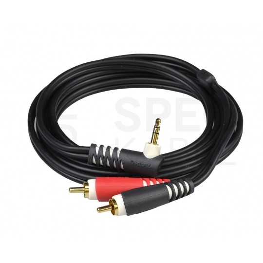 KLOTZ Kabel Audio AUX mini Jack 3,5mm Stereo (wtyk kątowy) / 2x RCA Cinch (wtyk) 2m
