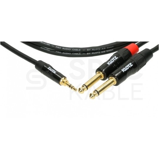 KLOTZ Kabel Audio mini Jack 3,5mm Stereo (wtyk) / 2x Jack 6,3mm Mono (wtyk) 0,9m