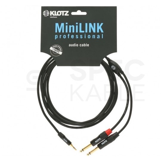 KLOTZ Kabel Audio mini Jack 3,5mm Stereo (wtyk) / 2x Jack 6,3mm Mono (wtyk) 1,5m