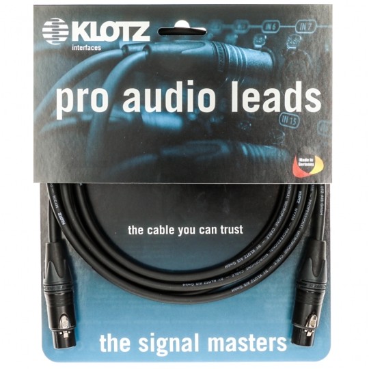 KLOTZ Kabel mikrofonowy adapter XLR 3-pin (gniazdo / gniazdo) na złączach Neutrik 2m