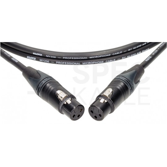 KLOTZ Kabel mikrofonowy adapter XLR 3-pin (gniazdo / gniazdo) na złączach Neutrik 2m