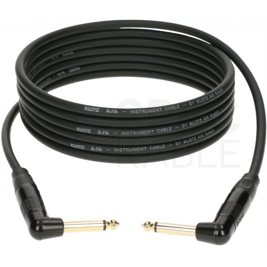 KLOTZ KIK Kabel instrumentalny Audio Jack 6,3mm Mono (wtyk kątowy / wtyk kątowy) 3m