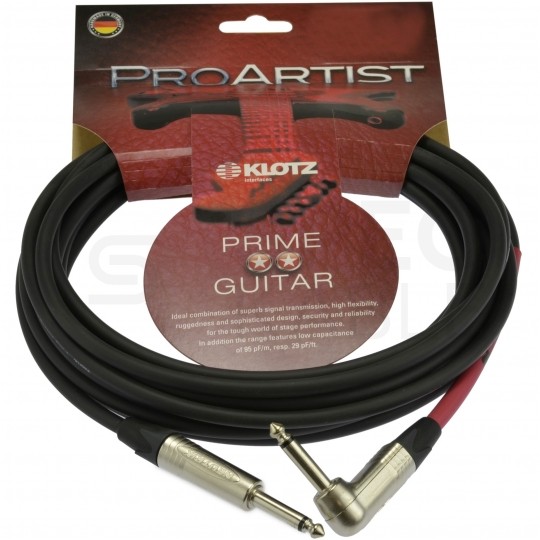 KLOTZ Pro Artist Kabel instrumentalny Audio Jack 6,3mm Mono (wtyk kątowy / wtyk) 6m