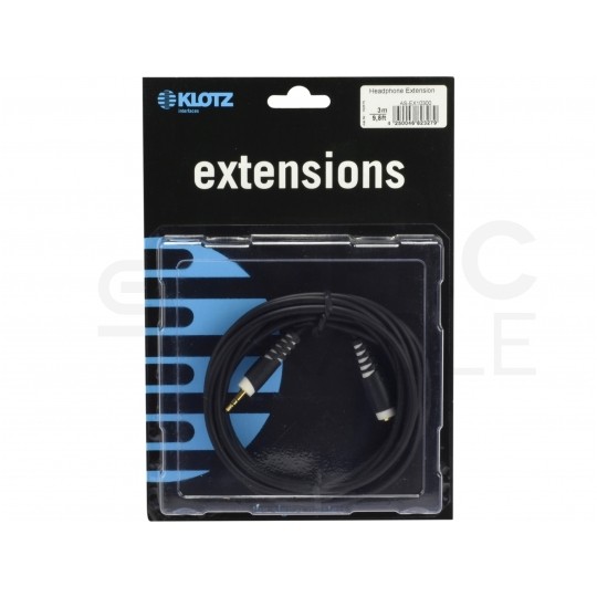 KLOTZ Przedłużacz Audio AUX mini Jack 3,5mm Stereo (wtyk / gniazdo) 3m