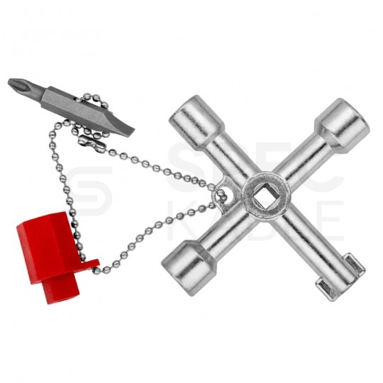 Klucz wielofunkcyjny do szaf sterowniczych (4 profile) tablic rozdzielczych systemów odcinających z adapterem 1/4" KNIPEX 00 11 03