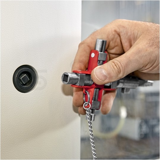 Klucz wielofunkcyjny do szaf sterowniczych (4 profile) tablic rozdzielczych systemów odcinających z magnetycznym mocowaniem PZ kwadrat schodkowy KNIPEX 00 11 06 V01