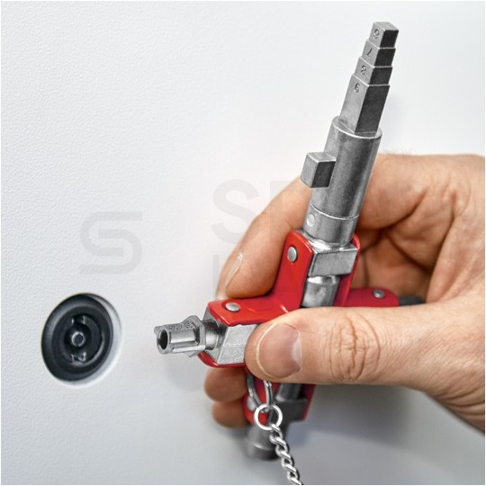 Klucz wielofunkcyjny do szaf sterowniczych (4 profile) tablic rozdzielczych systemów odcinających z magnetycznym mocowaniem PZ kwadrat schodkowy KNIPEX 00 11 06 V01