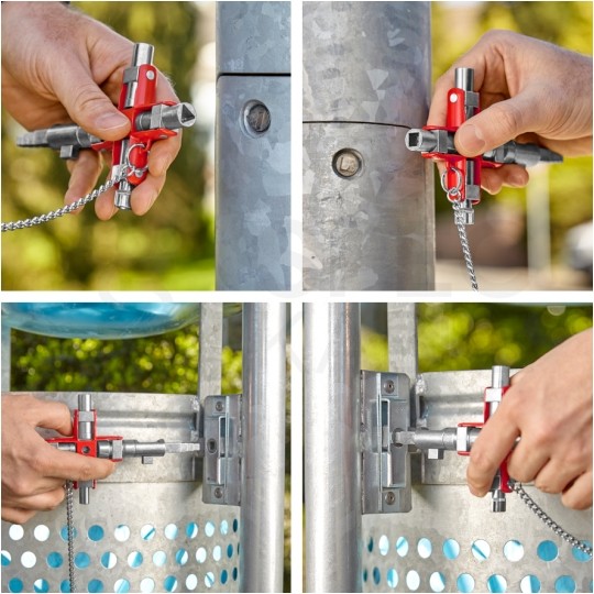 Klucz wielofunkcyjny do szaf sterowniczych (4 profile) tablic rozdzielczych systemów odcinających z magnetycznym mocowaniem PZ kwadrat schodkowy KNIPEX 00 11 06 V01