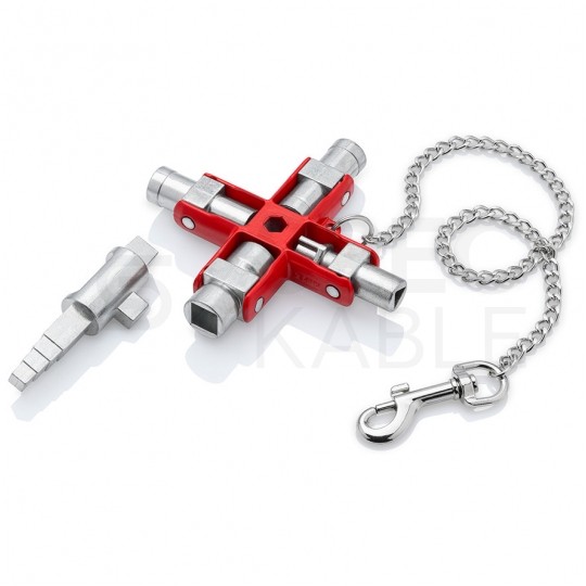 Klucz wielofunkcyjny do szaf sterowniczych (4 profile) tablic rozdzielczych systemów odcinających z magnetycznym mocowaniem PZ kwadrat schodkowy KNIPEX 00 11 06 V01