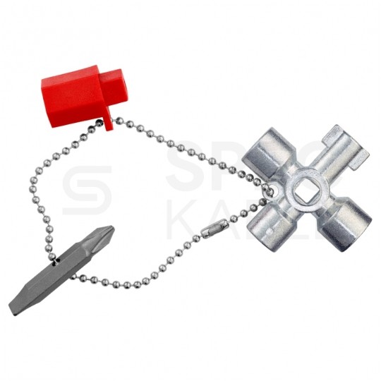 Klucz wielofunkcyjny MINI brelok do szaf sterowniczych (4 profile) talblic rozdzielczych systemów odcinających z adapterem 1/4" KNIPEX 00 11 02