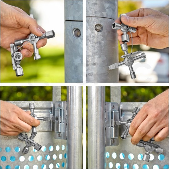 Klucz wielofunkcyjny TwinKey do szaf sterowniczych (10 profili) KNIPEX 00 11 01