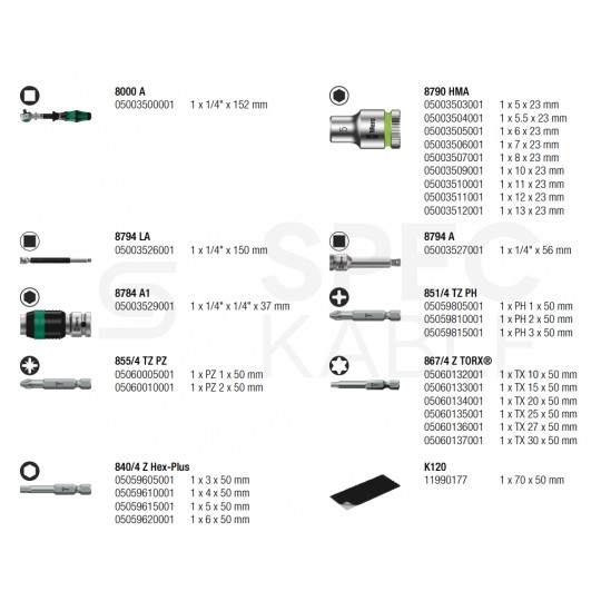 Klucze nasadowe z grzechotką Zyklop 1/4" WERA 004016