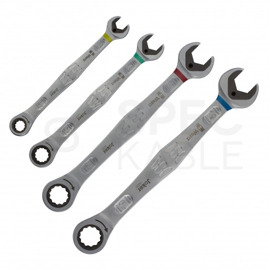 Klucze płasko-oczkowe 10-19mm 4szt z grzech. WERA