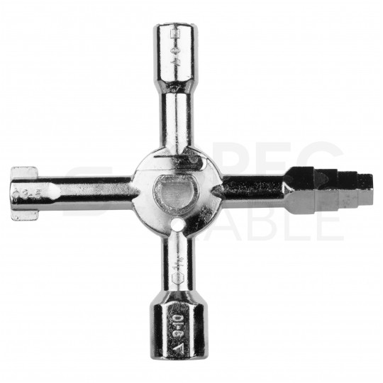 Kluczyk bezpieczeństwa uniwersalny do szaf / rodzielnic na łańcuszku 10w1 MODECO MN-14-210