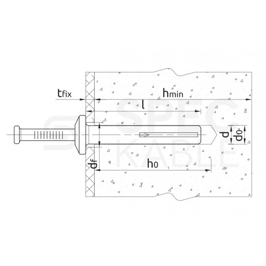 Kołek metalowy do wbijania KMW 6x40mm kotwa gwoździowa klinowa KOELNER 100szt