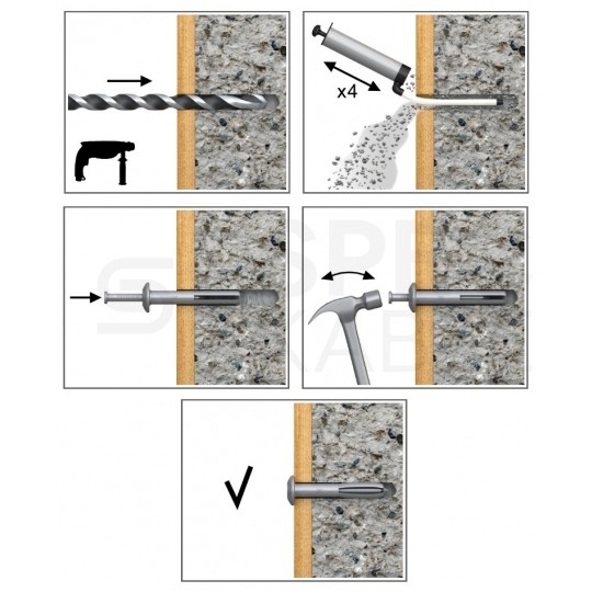 Kołek metalowy do wbijania KMW 6x40mm kotwa gwoździowa klinowa KOELNER 100szt