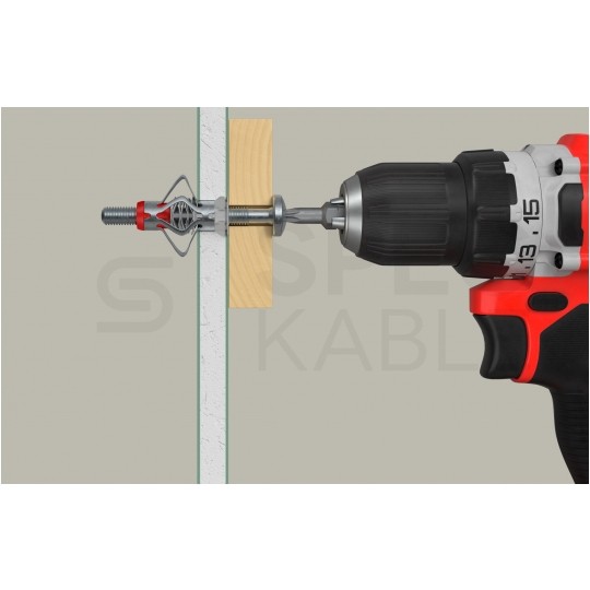 Kołki rozporowe DuoHM 6x55mm 2-składnikowe z wkrętem PZ3 M6x55 do płyt karton gips i wiórowych FISCHER 25 sztuk