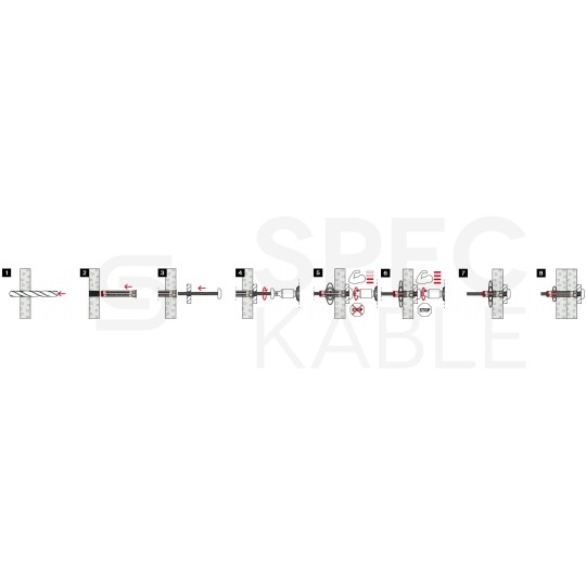 Kołki rozporowe DuoHM 6x55mm 2-składnikowe z wkrętem PZ3 M6x55 do płyt karton gips i wiórowych FISCHER 25 sztuk