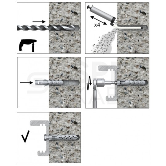 Kołki rozporowe FIX 10x50mm z wkrętem HEX 6x60mm z łbem sześciokątnym do betonu, cegły, gazobetonu KOLENER 100szt