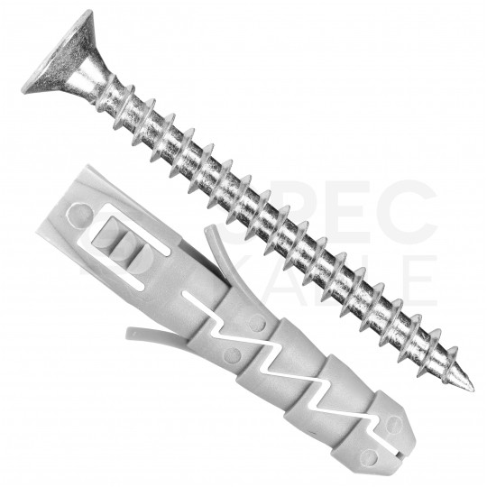 Kołki rozporowe FIX 8x40mm z wkrętem PZ 4,5x50mm z łbem stożkowym do betonu, cegły, gazobetonu KOLENER 200szt