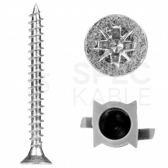 Kołki rozporowe FIX 8x40mm z wkrętem PZ 4,5x50mm z łbem stożkowym do betonu, cegły, gazobetonu KOLENER 200szt
