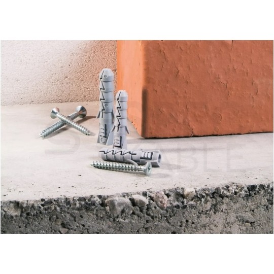 Kołki rozporowe FIX 8x40mm z wkrętem PZ 4,5x50mm z łbem stożkowym do betonu, cegły, gazobetonu KOLENER 200szt