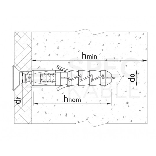 Kołki rozporowe FIX 8x40mm z wkrętem PZ 5x50mm z łbem stożkowym do betonu, cegły, gazobetonu KOLENER 200szt