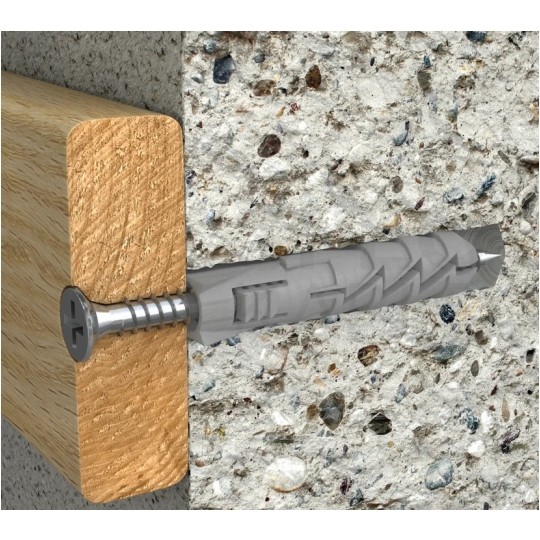 Kołki rozporowe FIX 8x40mm z wkrętem PZ 5x50mm z łbem stożkowym do betonu, cegły, gazobetonu KOLENER 200szt