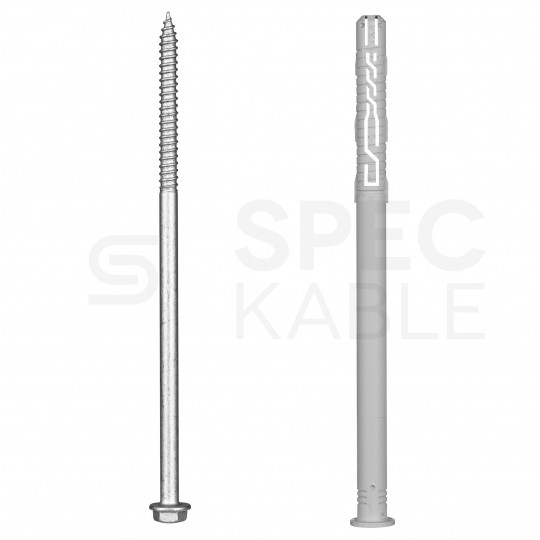 Kołki rozporowe ramowe 12x180mm z wkrętem z łbem sześciokątnym i gniazdem TORX do betonu, cegły ceramicznej i silikatowej KLIMAS 25szt