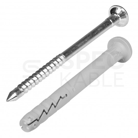 Kołki rozporowe szybkiego montażu FX-C 6x40mm z kołnierzem cylindrycznym oraz gwoździem wbijanym do betonu, gazobetonu i cegły silikatowej KOELNER 100szt