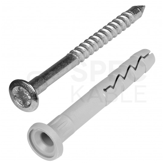 Kołki rozporowe szybkiego montażu FX-K 6x45mm z kołnierzem typu grzybek oraz gwoździem wbijanym do betonu, gazobetonu i cegły silikatowej KOELNER 100szt